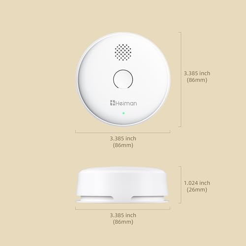 HEIMAN Funkrauchmelder 10 Jahre Batteriebetrieb, 85dB Lautstärke, vernetzt und stummbar für sicheren Brandschutz zuhause