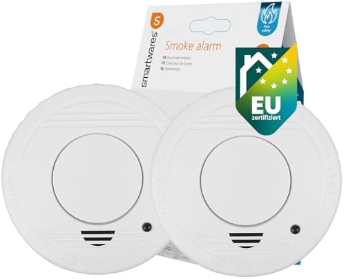 Smartwares Rauchmelder mit optischem Sensor - TÜV geprüft, 1 Jahr Batterie, 85 dB für optimale Sicherheit zuhause