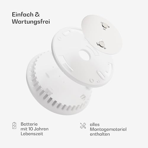 SHD by OneConcept 10er-Set Mini-Rauchmelder mit Magnethalterung – ideal für Küche, Büro & Wohnwagen, mit Testfunktion &