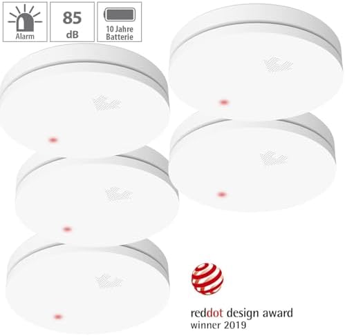 VisorTech Rauch-Warnalarm: Fotoelektrischer Rauchmelder 10er-Set für optimale Sicherheit im Zuhause