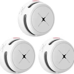 AEGISLINK Rauchmelder 3er Set – 10-Jahres Batterie Mini Feuermelder für sicheres Wohnen mit Testtaste und Batterie-Warnu