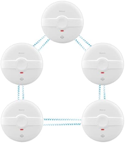 HEIMAN Funkrauchmelder 10 Jahre Batteriebetrieb, 85dB Lautstärke, vernetzt und stummbar für sicheren Brandschutz zuhause