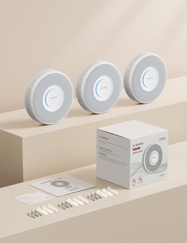X-Sense WLAN-Rauchmelder XS0B-iR mit Sprachalarm und 17 Standorten – nur 33 mm dünn, 3er Set für optimalen Brandschutz z