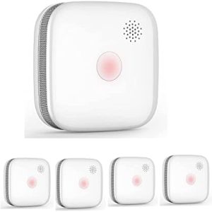 SPREADTRON Rauchmelder mit 10 Jahre Batterie – Fotoelektrischer Feuermelder für sicheres Wohnen im modernen Quadrat-Desi