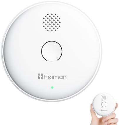 HEIMAN Funkrauchmelder 10 Jahre Batteriebetrieb, 85dB Lautstärke, vernetzt und stummbar für sicheren Brandschutz zuhause