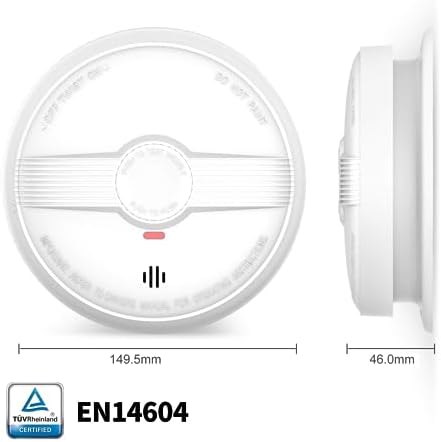 HEIMAN Funkrauchmelder 10 Jahre Batteriebetrieb, 85dB Lautstärke, vernetzt und stummbar für sicheren Brandschutz zuhause