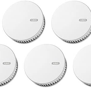 ABUS Rauchmelder RWM250 - 5er Set mit 12-Jahres-Batterie & Hitzewarnung für Wohnräume, Küchen & Wohnwagen - Q-Label zert