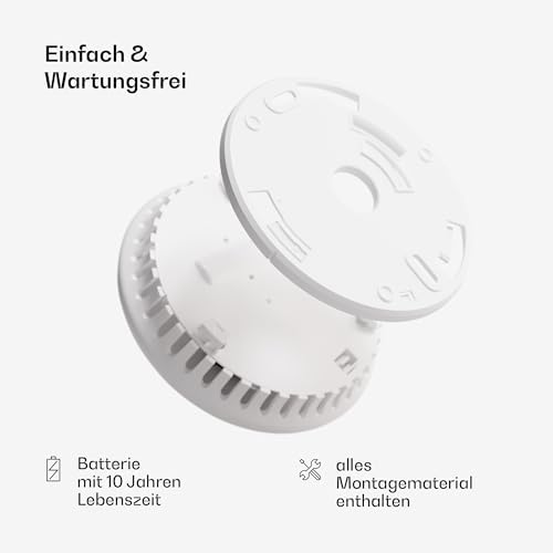 SHD by OneConcept 10er-Set Mini-Rauchmelder mit Magnethalterung – ideal für Küche, Büro & Wohnwagen, mit Testfunktion &