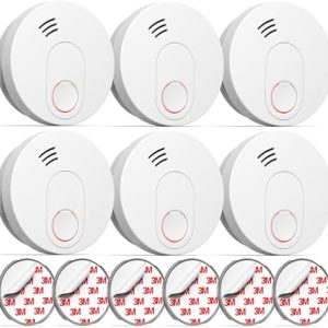 GS526 Rauchmelder 10 Jahre mit Magnet, Zertifiziert nach DIN EN14604, 85 dB Alarm, 6 Stück für sicheren Brandschutz zuha
