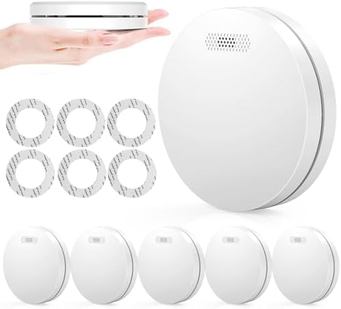 Rauchmelder 10 Jahre Batterie 5er Set - TÜV Rheinland zertifizierte Flach-Feuermelder mit 85dB Alarm für optimalen Brand