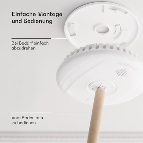 SHD by OneConcept 10er-Set Mini-Rauchmelder mit Magnethalterung – ideal für Küche, Büro & Wohnwagen, mit Testfunktion &
