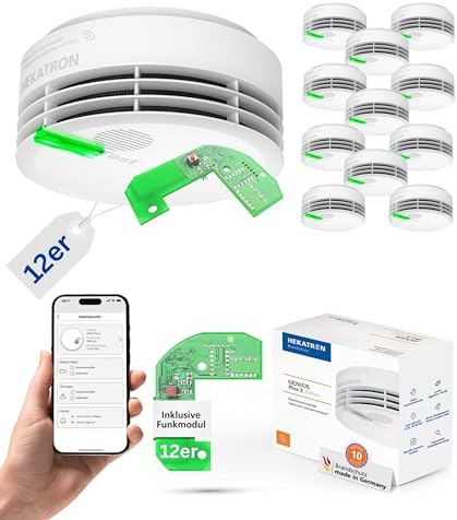 Hekatron Genius Plus X – Rauchmelder mit 10 Jahren Batterie – Testsieger für sicheres Wohnen – Made in Germany