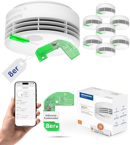 Hekatron Genius Plus X – Rauchmelder mit 10 Jahren Batterie – Testsieger für sicheres Wohnen – Made in Germany