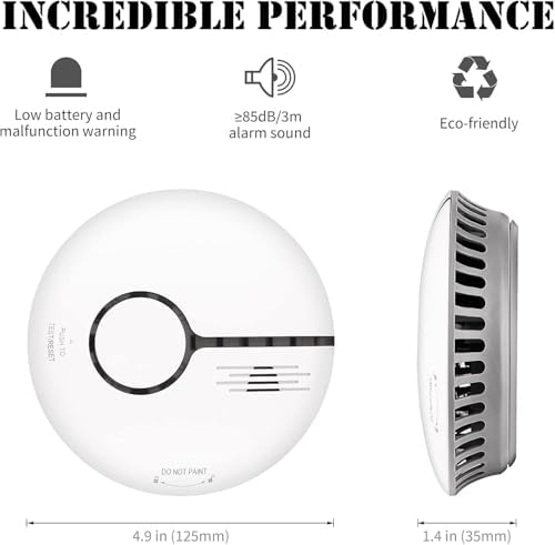 Rauchmelder von Markenname - Effiziente Feueralarm mit LED-Anzeige & Stummschaltung - Ideal für Ihr Zuhause (6er Pack)