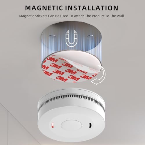 Rauchmelder 3er Pack - Magnethalterung mit 10 Jahre Batterie & 3M Klebepads für sicheren Halt, DIN EN 14604 zertifiziert
