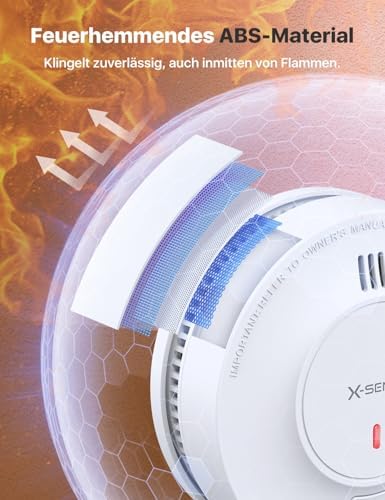 X-Sense Rauchmelder Set 5er - 10 Jahre Batterie, fotoelektrisch, sicher & energiesparend für Zuhause