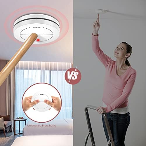 Rauchmelder von - 10 Jahre Batterie, keine blinkende LED, 85 dB Alarm, ideal für sicheren Brandschutz zu Hause, 3er Set