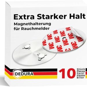 Rauchmelder Magnethalter 10er Set – Starke Klebepads für einfache, bohrfreie Montage zu Hause