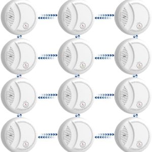 Vernetzte Rauchmelder von – 10 Jahre Lebensdauer, 9V Batterien, Stumm- und Testfunktion für sicheren Schutz Zuhause, 12