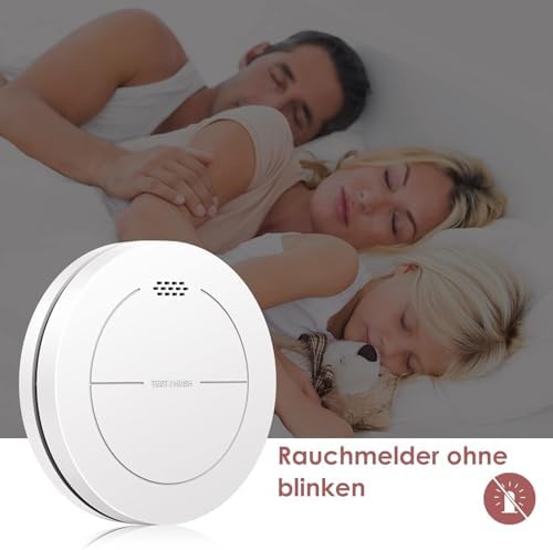 Rauchmelder von - 10 Jahre Batterie, keine blinkende LED, 85 dB Alarm, ideal für sicheren Brandschutz zu Hause, 3er Set