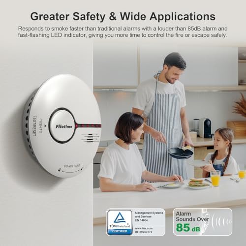 Rauchmelder von Markenname - Effiziente Feueralarm mit LED-Anzeige & Stummschaltung - Ideal für Ihr Zuhause (6er Pack)