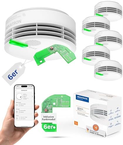 Hekatron Genius Plus X – Rauchmelder mit 10 Jahren Batterie – Testsieger für sicheres Wohnen – Made in Germany