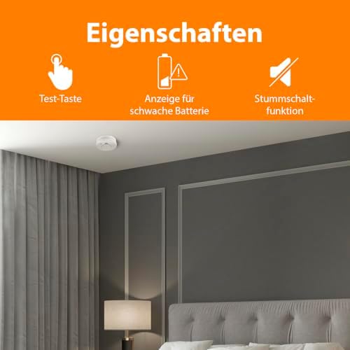 Smartwares Rauchmelder mit optischem Sensor - TÜV geprüft, 1 Jahr Batterie, 85 dB für optimale Sicherheit zuhause