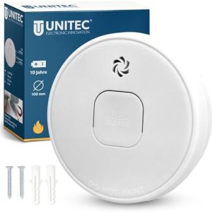 Unitec Rauchwarnmelder - Zertifiziert nach DIN EN 14604 - 10 Jahre Batterielaufzeit für umfassenden Schutz zu Hause