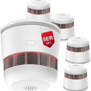 Rauchmelder ZR170S mit 10 Jahren Batterie – Mini Brandmelder für Sicherheit im Zuhause, 5er Set