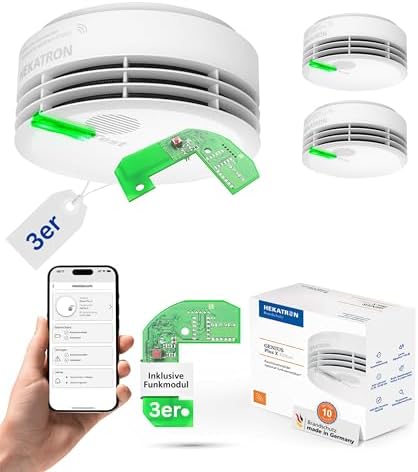 Hekatron Genius Plus X – Rauchmelder mit 10 Jahren Batterie – Testsieger für sicheres Wohnen – Made in Germany