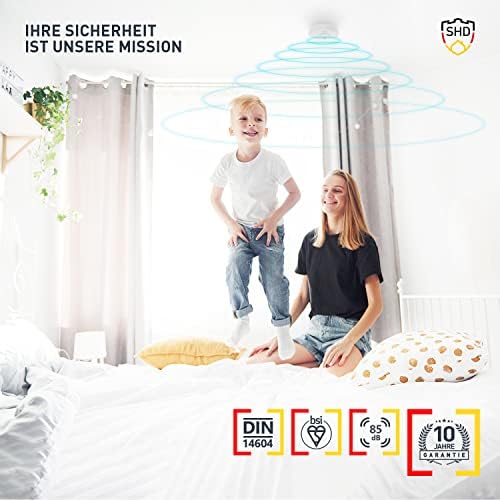SHD by OneConcept 10er-Set Mini-Rauchmelder mit Magnethalterung – ideal für Küche, Büro & Wohnwagen, mit Testfunktion &