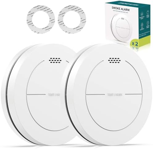 Rauchmelder von - 10 Jahre Batterie, keine blinkende LED, 85 dB Alarm, ideal für sicheren Brandschutz zu Hause, 3er Set