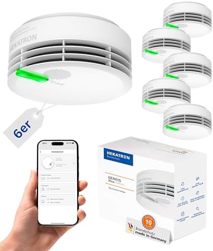 Hekatron Genius Plus X – Vernetzter Rauchmelder mit 10 Jahren Batterie – Testsieger für Sicherheit zu Hause