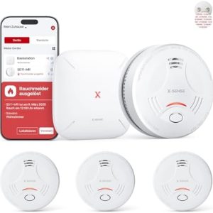 X-Sense Smart-Rauchmelder WLAN - Vernetzter Feuermelder mit App-Steuerung für sichere Zuhause - 3 Stück
