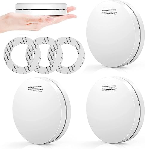 Rauchmelder 10 Jahre Batterie 5er Set - TÜV Rheinland zertifizierte Flach-Feuermelder mit 85dB Alarm für optimalen Brand