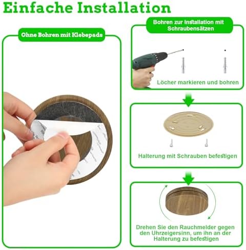 Rauchmelder 10 Jahre Batterie 5er Set - TÜV Rheinland zertifizierte Flach-Feuermelder mit 85dB Alarm für optimalen Brand