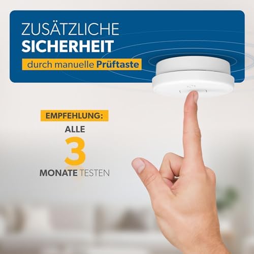 Unitec Rauchwarnmelder - Zertifiziert nach DIN EN 14604 - 10 Jahre Batterielaufzeit für umfassenden Schutz zu Hause