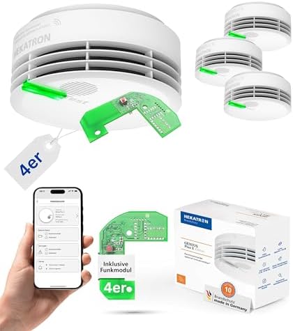 Hekatron Genius Plus X – Rauchmelder mit 10 Jahren Batterie – Testsieger für sicheres Wohnen – Made in Germany