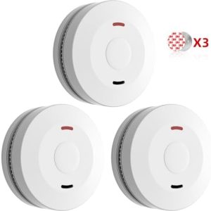 Rauchmelder 3er Pack - Magnethalterung mit 10 Jahre Batterie & 3M Klebepads für sicheren Halt, DIN EN 14604 zertifiziert