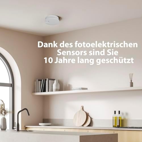 Smartwares Rauchmelder mit optischem Sensor - TÜV geprüft, 1 Jahr Batterie, 85 dB für optimale Sicherheit zuhause