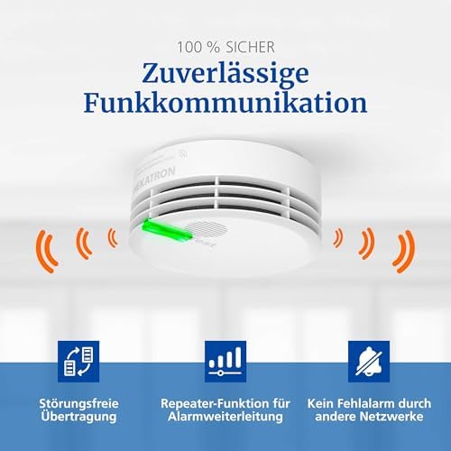 Hekatron Genius Plus X – Rauchmelder mit 10 Jahren Batterie – Testsieger für sicheres Wohnen – Made in Germany