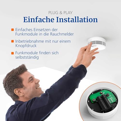 Hekatron Genius Plus X – Rauchmelder mit 10 Jahren Batterie – Testsieger für sicheres Wohnen – Made in Germany