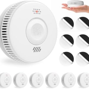 HATHEPHS Rauchmelder 10 Jahre Batterie - Photoelektrischer Feuermelder für sichere Zuhause, 6 Stück mit Stummschaltfunkt