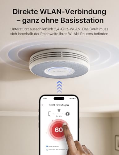X-Sense WLAN-Rauchmelder XS0B-iR mit Sprachalarm und 17 Standorten – nur 33 mm dünn, 3er Set für optimalen Brandschutz z