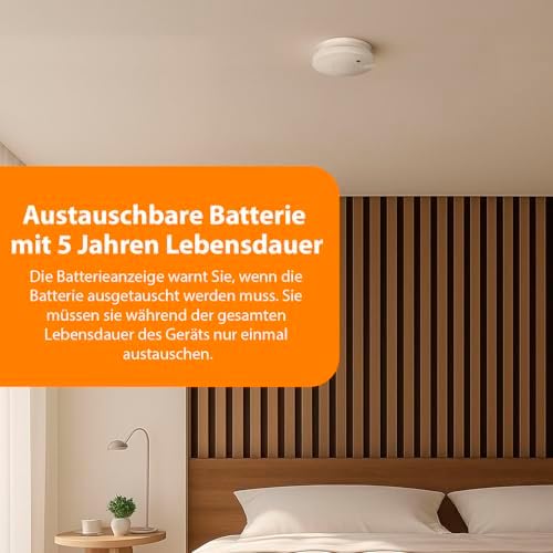 Smartwares Rauchmelder mit optischem Sensor - TÜV geprüft, 1 Jahr Batterie, 85 dB für optimale Sicherheit zuhause