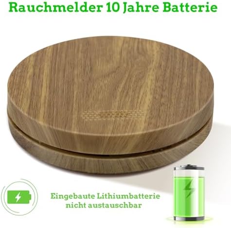 Rauchmelder 10 Jahre Batterie 5er Set - TÜV Rheinland zertifizierte Flach-Feuermelder mit 85dB Alarm für optimalen Brand
