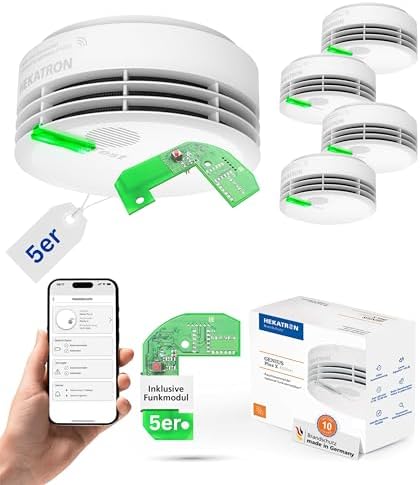 Hekatron Genius Plus X – Rauchmelder mit 10 Jahren Batterie – Testsieger für sicheres Wohnen – Made in Germany