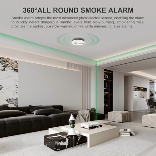 Rauchmelder von Markenname - Effiziente Feueralarm mit LED-Anzeige & Stummschaltung - Ideal für Ihr Zuhause (6er Pack)