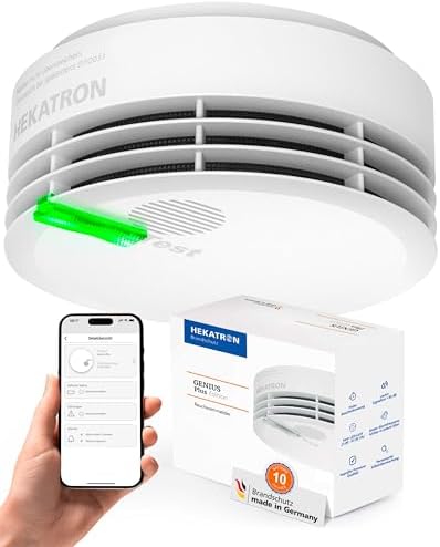 Hekatron Genius Plus X – Vernetzter Rauchmelder mit 10 Jahren Batterie – Testsieger für Sicherheit zu Hause