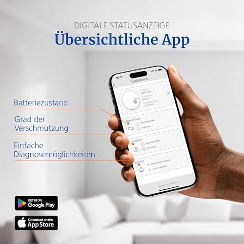 Hekatron Genius Plus X – Rauchmelder mit 10 Jahren Batterie – Testsieger für sicheres Wohnen – Made in Germany